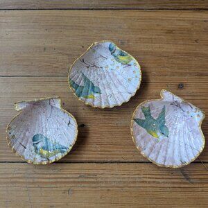 Handcrafted, decoupage, scallop shell, decor art